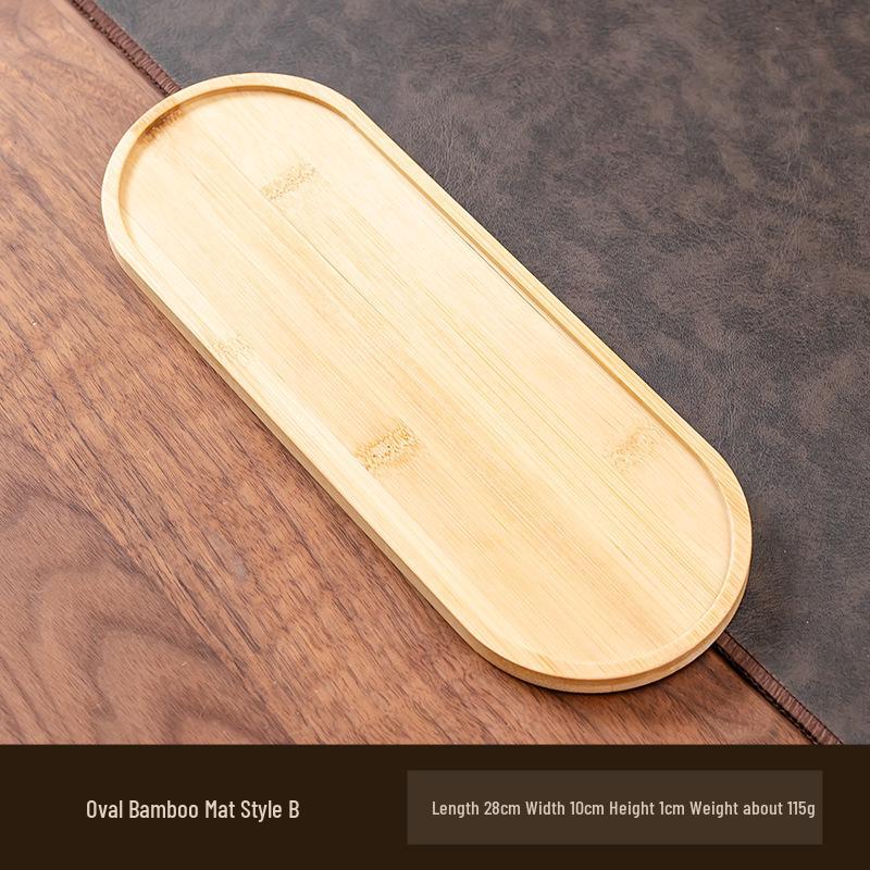 Круглый бамбуковый противоскользящий коврик и поднос для комнатных растений, подстаканников и декора