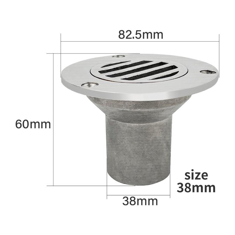 38MM 316 Stainless Steel Floor Deck Cockpit Drain Boats Removable Cover Straight Drain Marine Hardware Boat Accessories