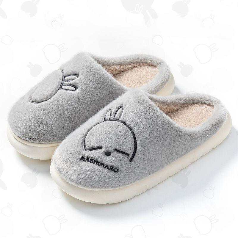 Тапочки из хлопка с кроликом, женские, зимние, для дома, теплые, с толстой подошвой, для пары, милые, хлопковые тапочки для мужчин