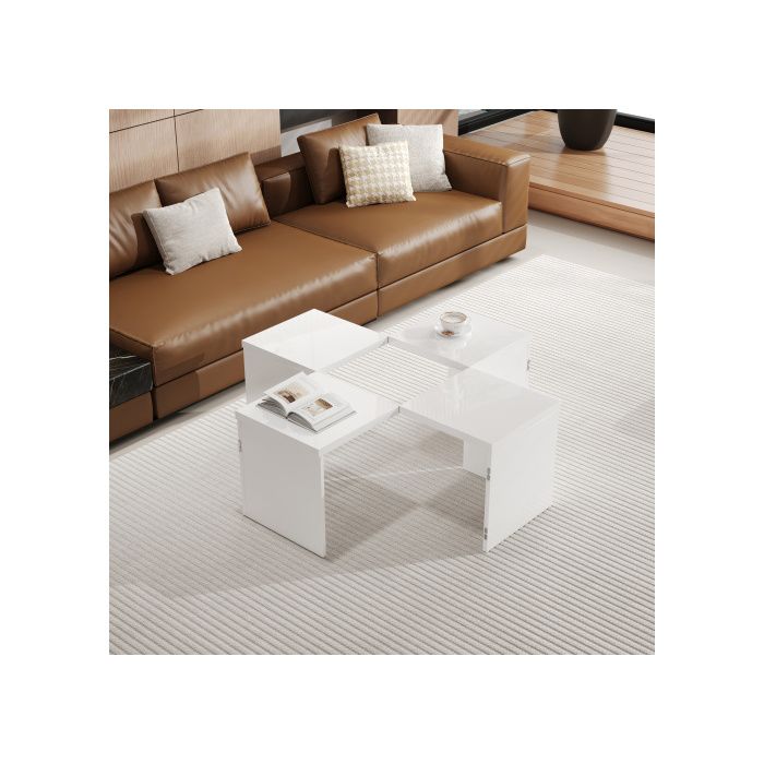 Table basse - MUVOE - DIY - Brillant - 81x81 cm - Design contemporain