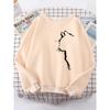 Simple Strokes Of Cat Pet Print Hoody Womens Shoulder Drop All-match Hoodies Simple S-4XL Hoodie Street Quality Clothing Female
