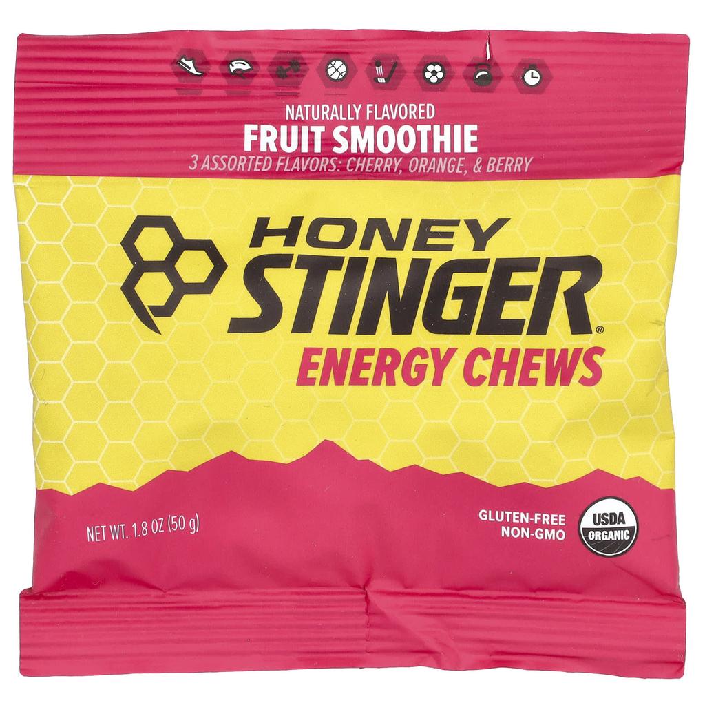 Honey Stinger, Energy Chews, Fruit Smoothie, 12 Packs, 50 G (1.8 Oz) Each