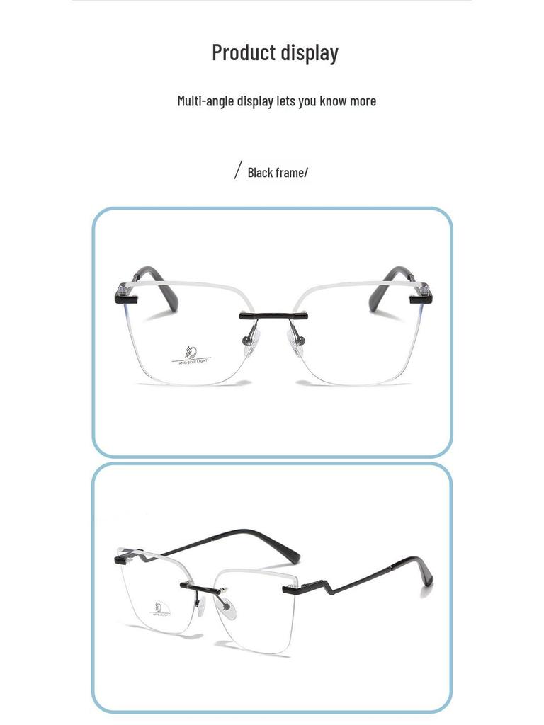 Женские очки премиум-класса с золотой безободковой оправой: Макияж без макияжа, Креативное украшение, Интернет-стиль