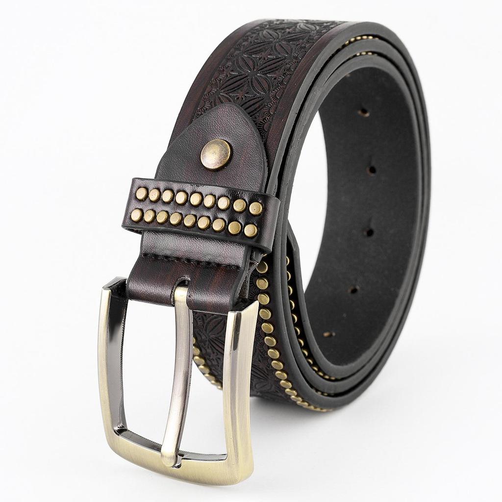 Western Cowboy Cowhead Belt - Retro Punk Style for Men