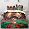 A-Attack O-On T-Titan Bedding Sets Anime 3D Printed Duvet Cover Pillowcase Soft Skin-Friendly Boys Adult King Size Home Textiles
