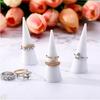 6PCS Acrylic Ring Display Jewelry Holder Acrylic Crystal Ring Holder Wedding Display Cone Support Single Finger Rings Showcase Stand for Jewelry