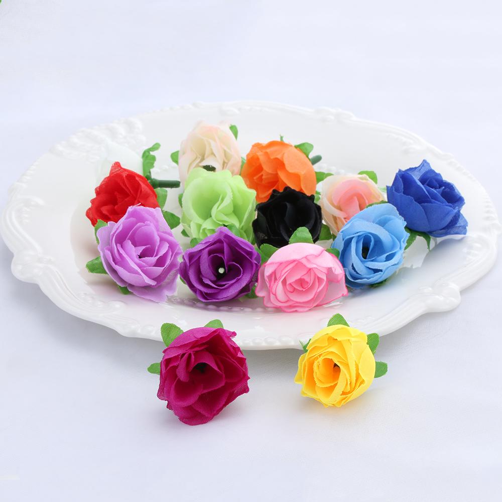 20/50pcs DIY Craft Beautiful Floral Wedding Decoration Artificial Rose Flower Heads Fake Bouquet