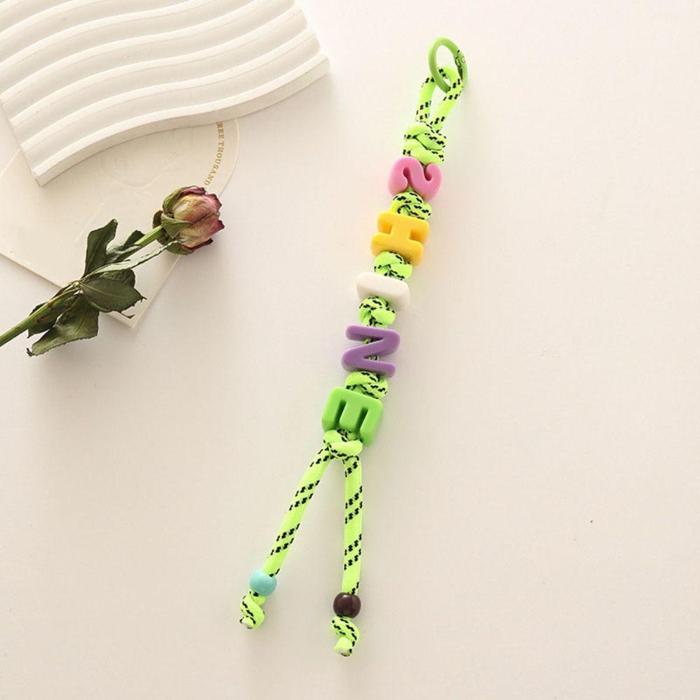 Anti-Lost Mobile Phone Lanyard Colorful Beaded Tassel Pendant Cute Acrylic Beads Keychain Gift