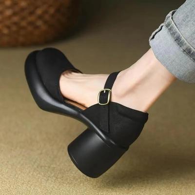 Модные белые туфли-лодочки на платформе для женщин на очень высоком каблуке с пряжкой на ремешке, туфли Мэри Джейн для женщин в готическом стиле на толстом каблуке для вечеринок