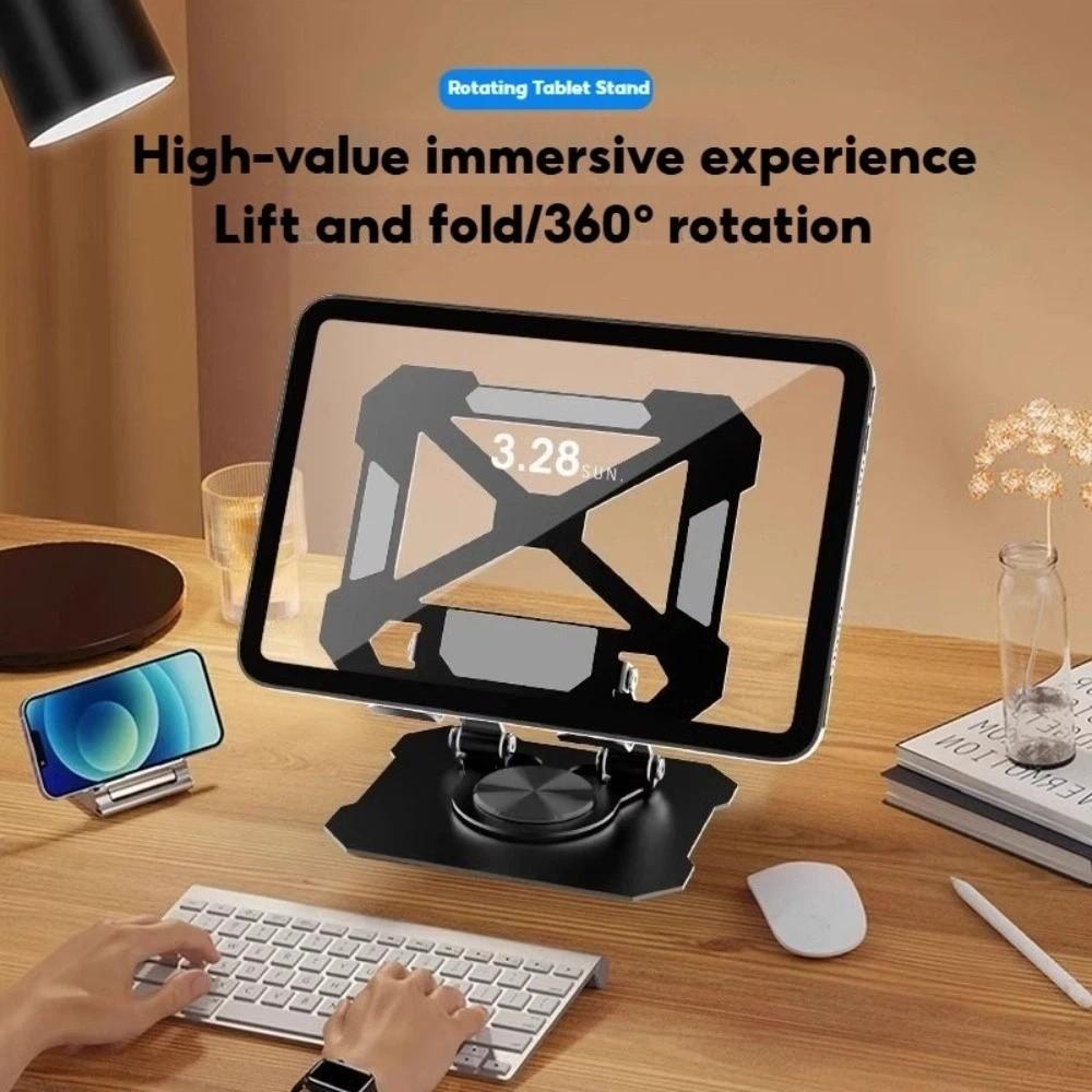 Adjustable Tablet Stand Hollow 360 Degree Rotation Desktop Stand Holder Foldable Multi Angle Cell Phone Stand Desk Holder