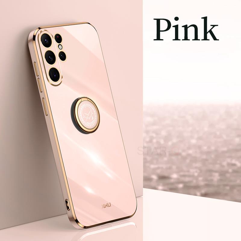 S 23 22 21 Роскошный чехол-держатель с кольцом для Samsung Galaxy S23 Ultra S22 Plus S21 S20 Fe силиконовая задняя крышка-подставка S23ultra