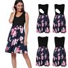 Sagit Women Pregnant Maternity Sleeveless Print Patchwork Summer Dress