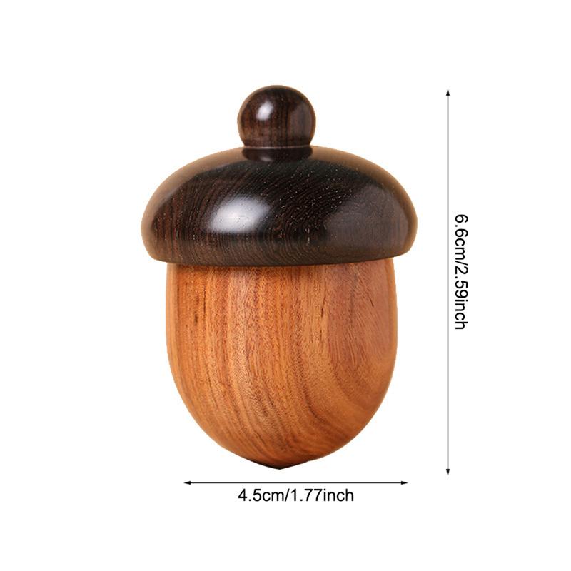 6.6*4.5Cm Pill Box Case Solid Wood Bottle Holder Wooden Rescue Container Pendant