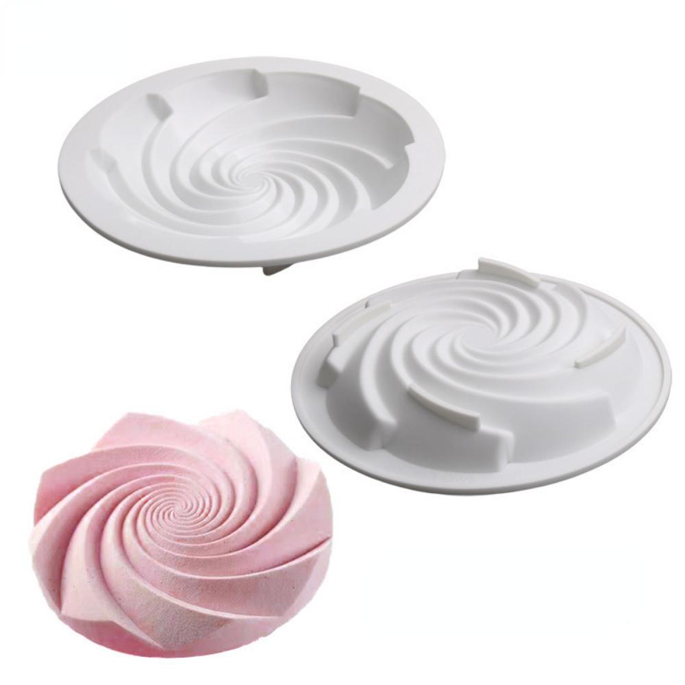 Single Cyclone Tartlet Decorated with Silicone Mold Round Musta Circle Cake Dessert Baking