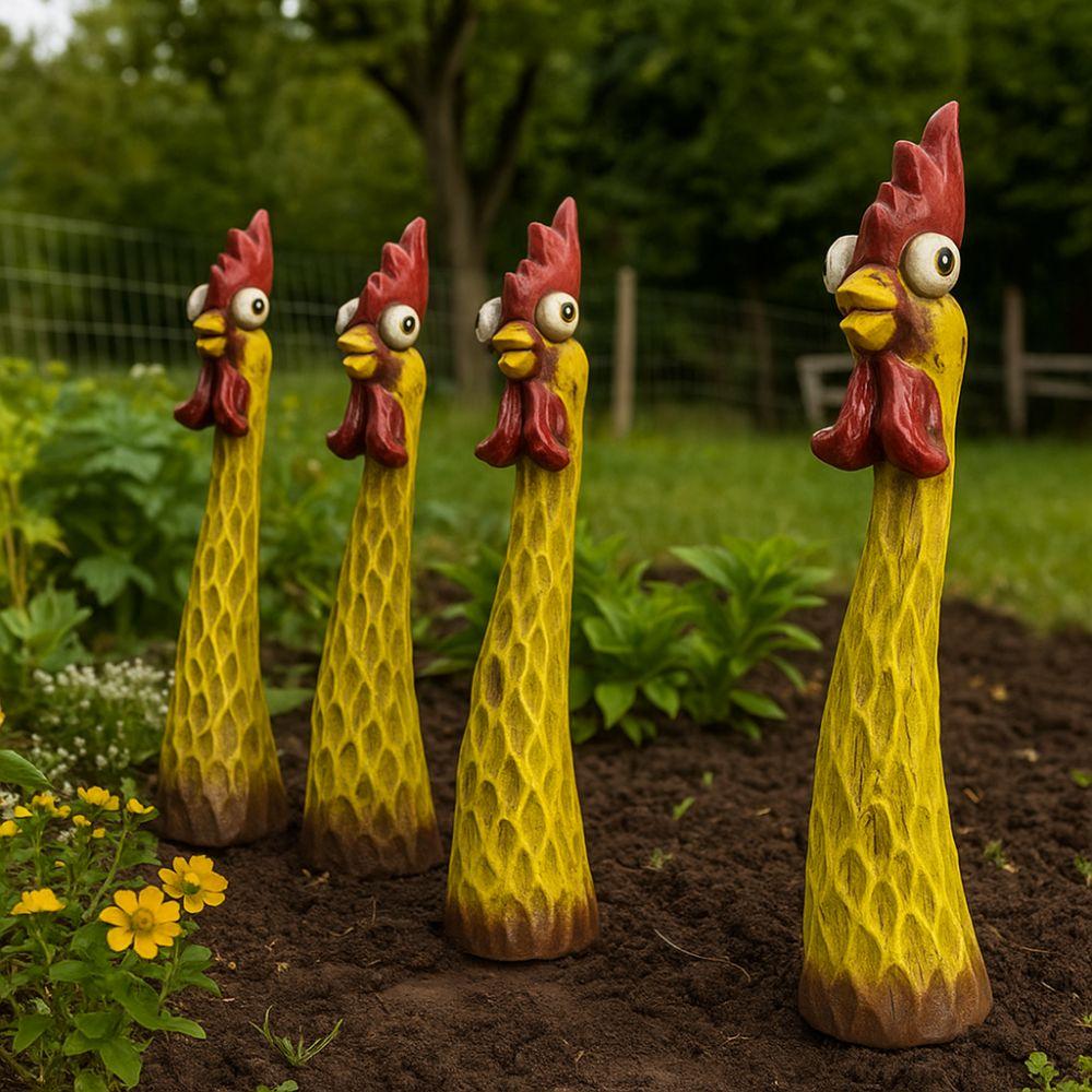 Funny Screaming Chicken Statues Resin Crafts Chicken Figurine Garden Courtyard Decoration