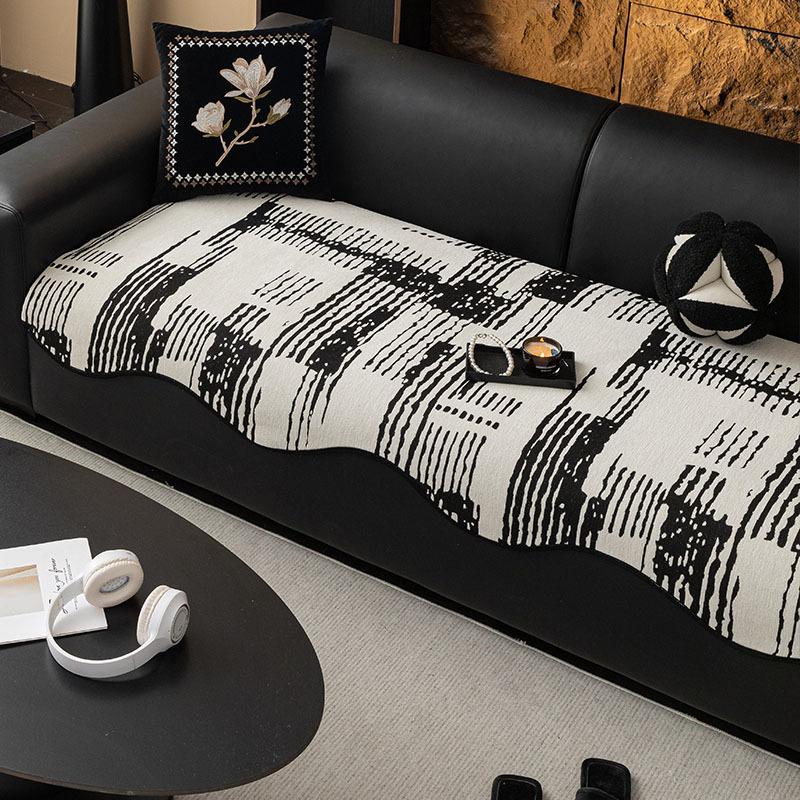 New Special-Shaped Sofa Cushion, Advanced Sense Cover Cloth Towel, One-Piece Straight Row Seat Cushion, Non-Slip Thickened Cover