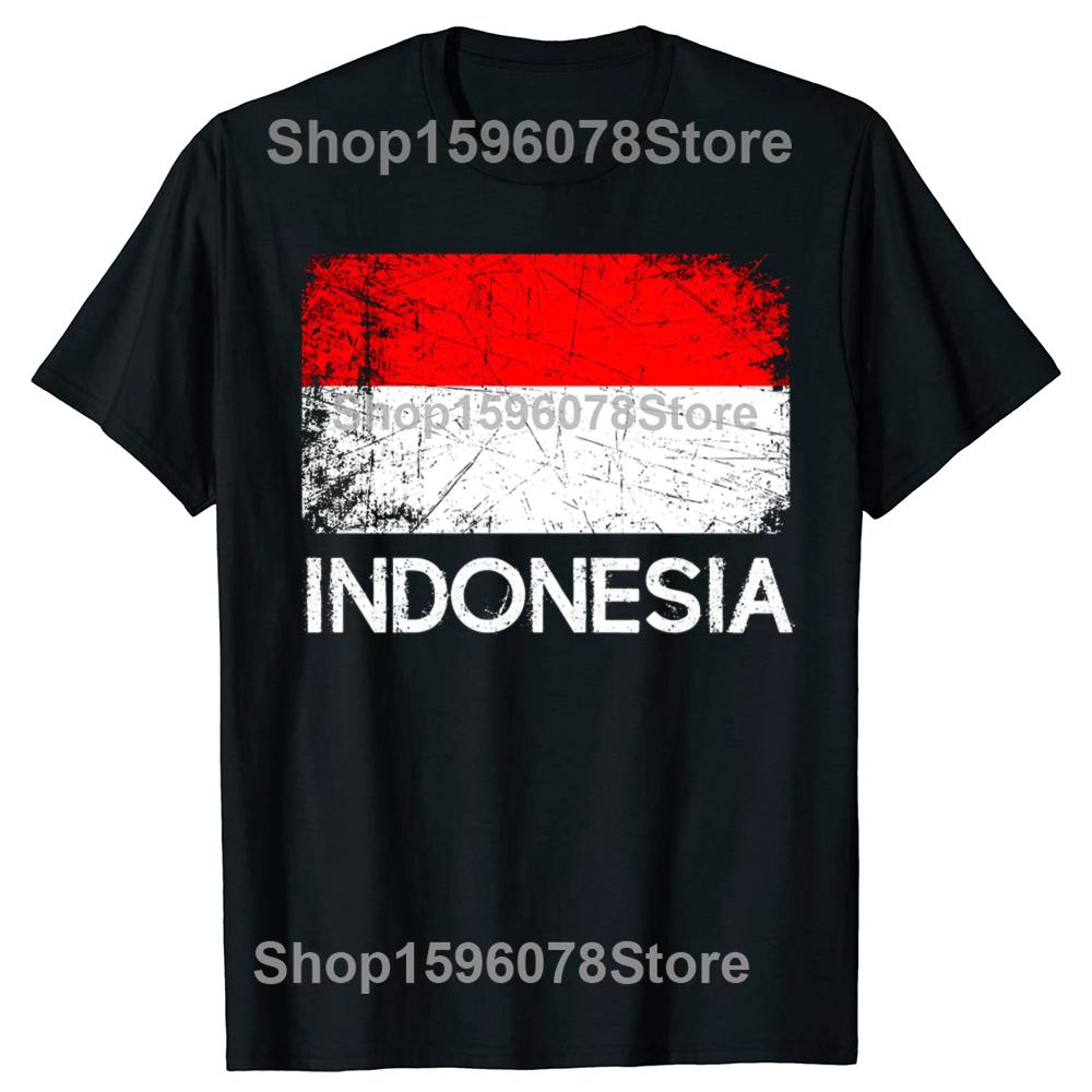 Funny Indonesian Flag Design Graphic 100 Cotton Tshirts Unisex Womens Fashion Casual Tshirt Loose Oversized Streetwear T Shirt