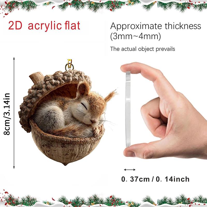 Лесные животные Желуди Украшения 2D Плоские Уютные Лесные Рождественские Украшения, 2026 Новое Украшение Животное Шишка