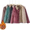 Women Lapel Jackets Winter Cotton Windproof Coat Pockets Buttons Short Plush Waterproof Outerwear