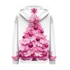 Женская рождественская печатная толстовка осень-зима с длинным рукавом кардиган куртка с карманами на молнии толстовка с капюшоном верхняя одежда