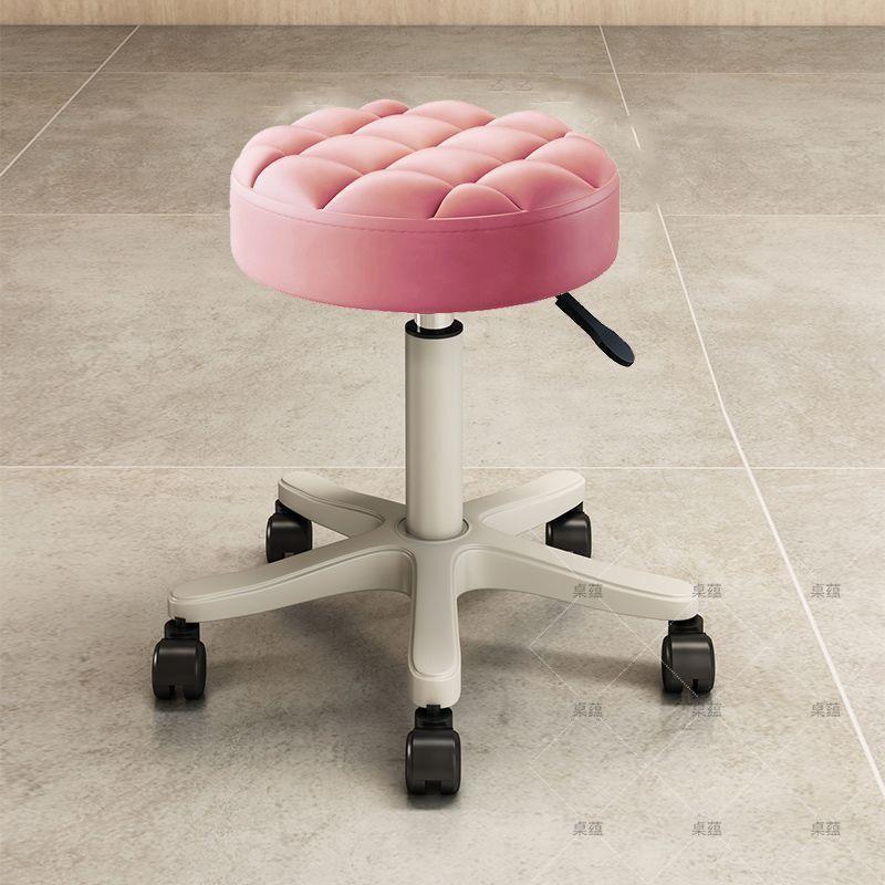 Стул-пулик вращающийся на колесиках, стул для красоты, вращающееся кресло для парикмахерской, кресло для маникюрного салона, рабочий стул на колесиках, бытовой круглый стул