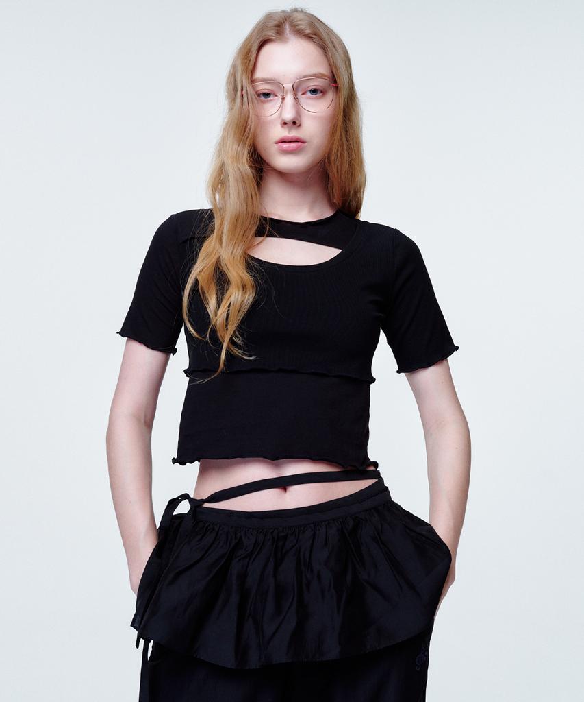 2113 Studio Ruffle Micro Mini Wrap Skirt Black