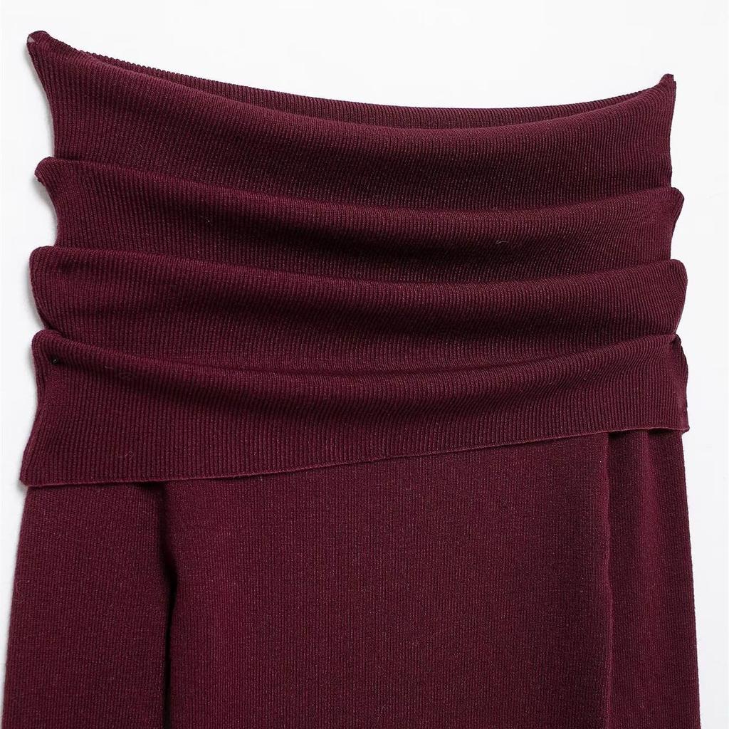 Весенний пуловер с открытыми плечами, вязаный трикотажем, 2025: Женский облегающий, универсальный, модный топ с длинным рукавом