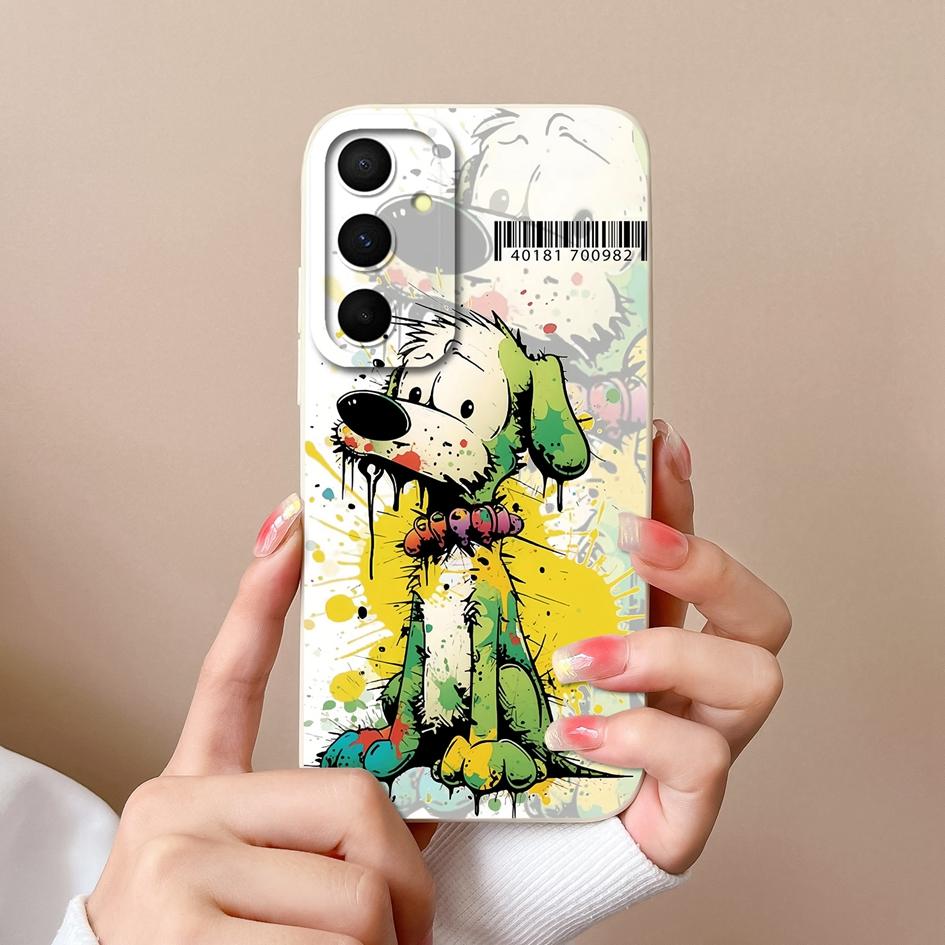 Чехол для Samsung Galaxy A55 S22 S23 M34 A05 A15 C55 F15 S24, чехол для телефона с милым кроликом и мультяшным узором, жидкий силиконовый противоударный бампер для Samsung