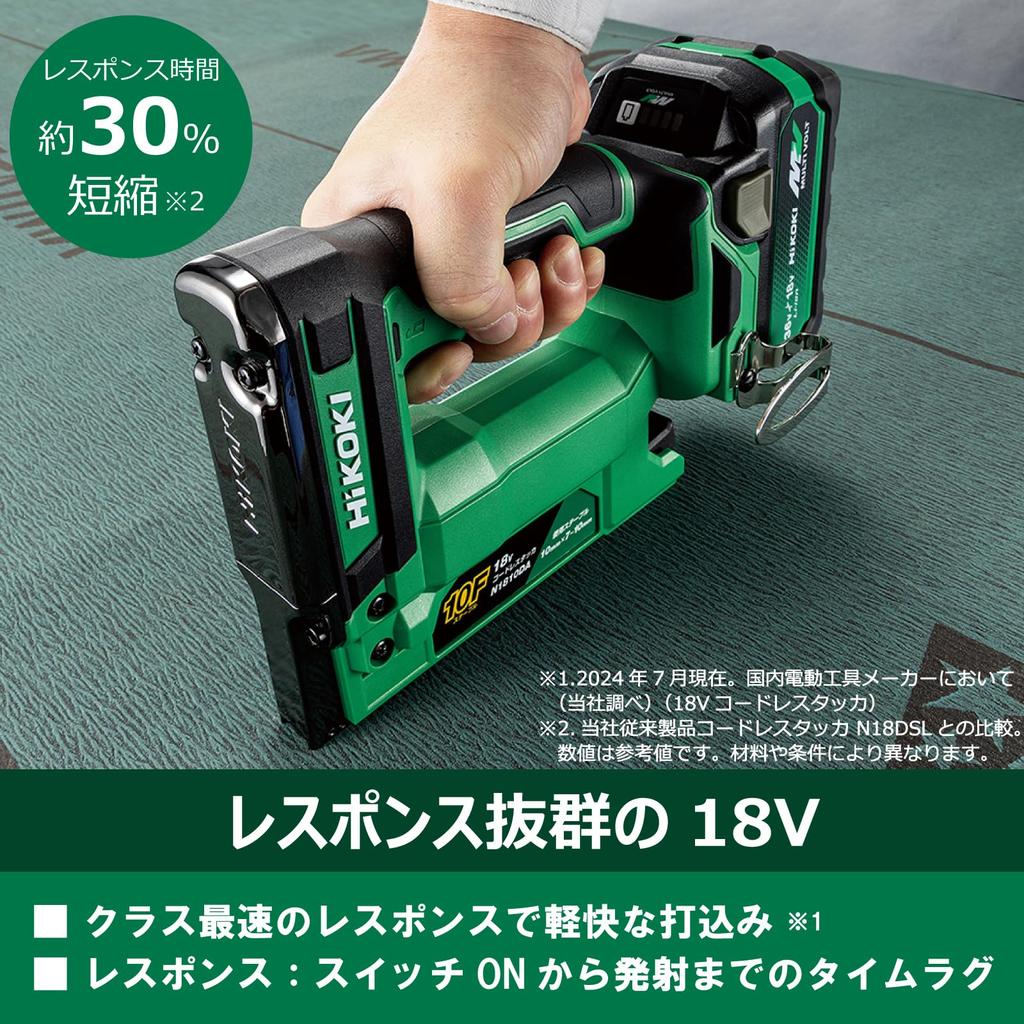 Аккумуляторный степлер HiKOKI 18В N1812DA (NN) с шириной скобы 12 мм (Аккумулятор, зарядное устройство и чехол продаются отдельно)