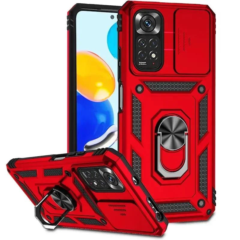 Бронированный Чехол-Подставка с Кольцом-Держателем для Телефонов Redmi 12 11 10 9 8 Pro Ma 9S Prime Poco X3 NFC X4 M4 12C 4G 5G 11 11T