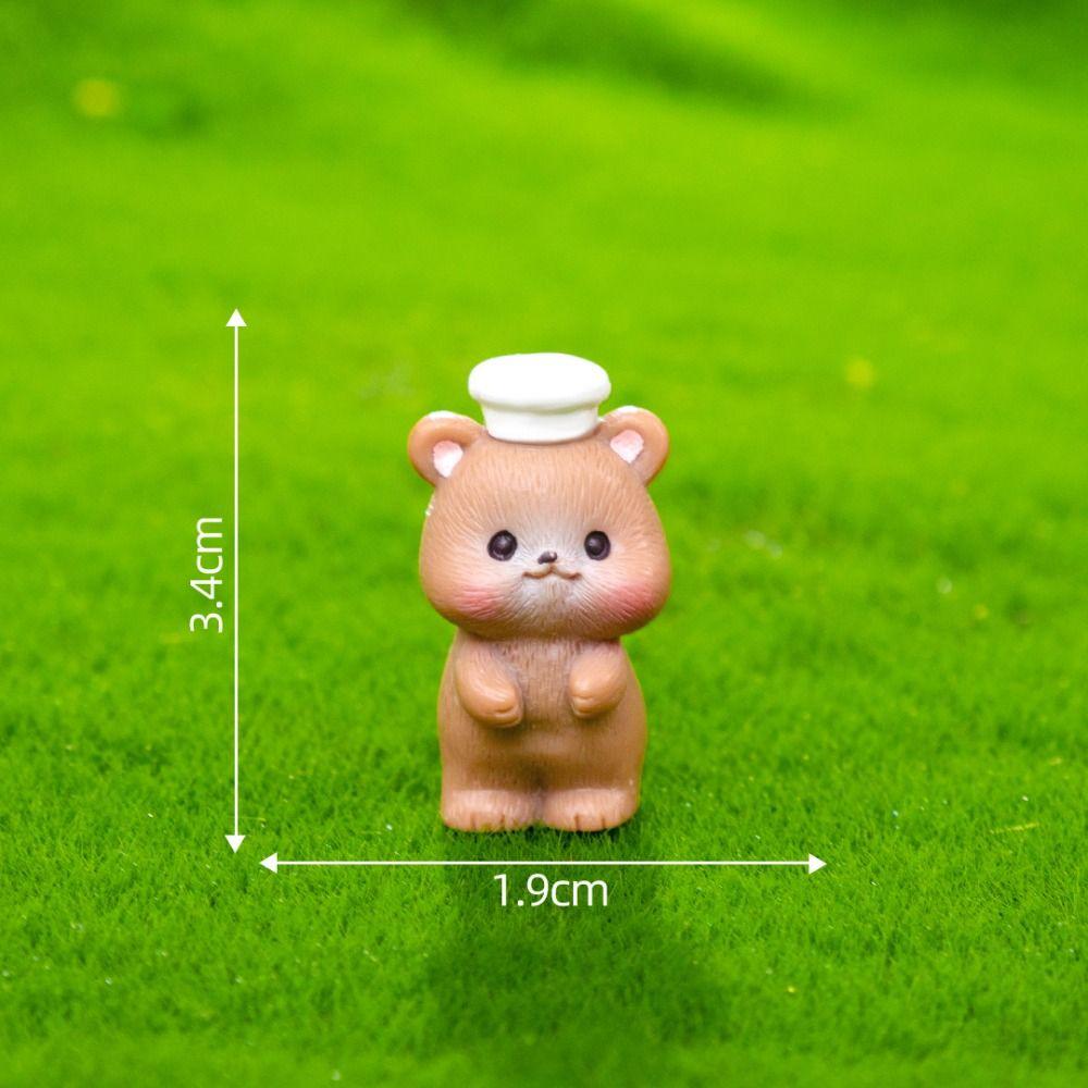 Kids Toy Camping Tiny Brown Bear Statue Resin Mini Animals Scene Model  Home Decoration