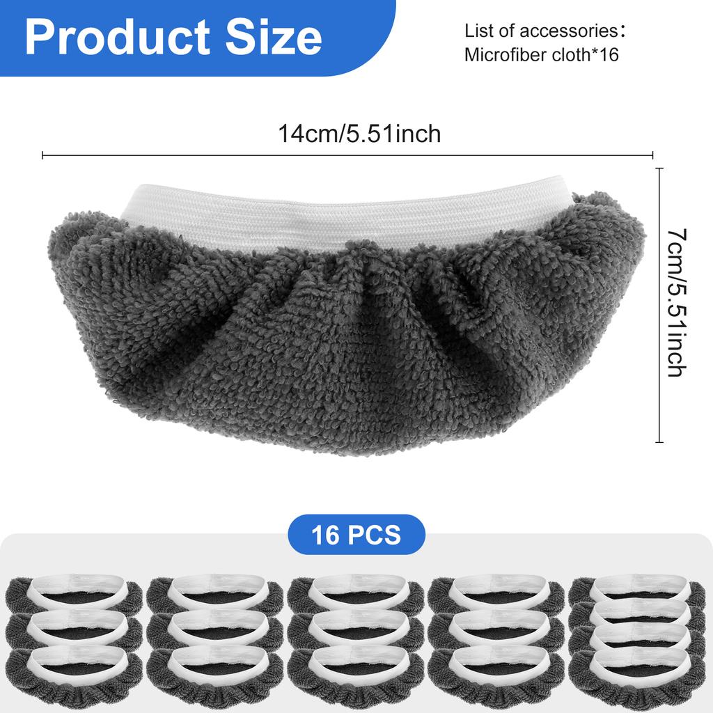 16 шт. Сменные насадки для паровой швабры, насадки из микрофибры для швабры, моющиеся, многоразовые, аксессуары из паровой ткани для ручного пароочистителя для дома