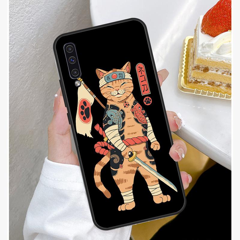 Чехол для телефона в японском стиле Ukiyo-e Cat Art для Samsung Galaxy A50 A70 A02S A20S A21S A52S A12 A32 A52 A72 A51 A71