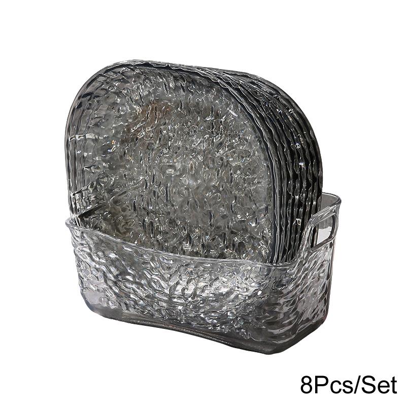 1 набор тарелок для вертелов с узором в виде ледника, контейнер для мусора, прозрачный поднос для закусок, маленькая тарелка для конфет в стиле ретро для дома