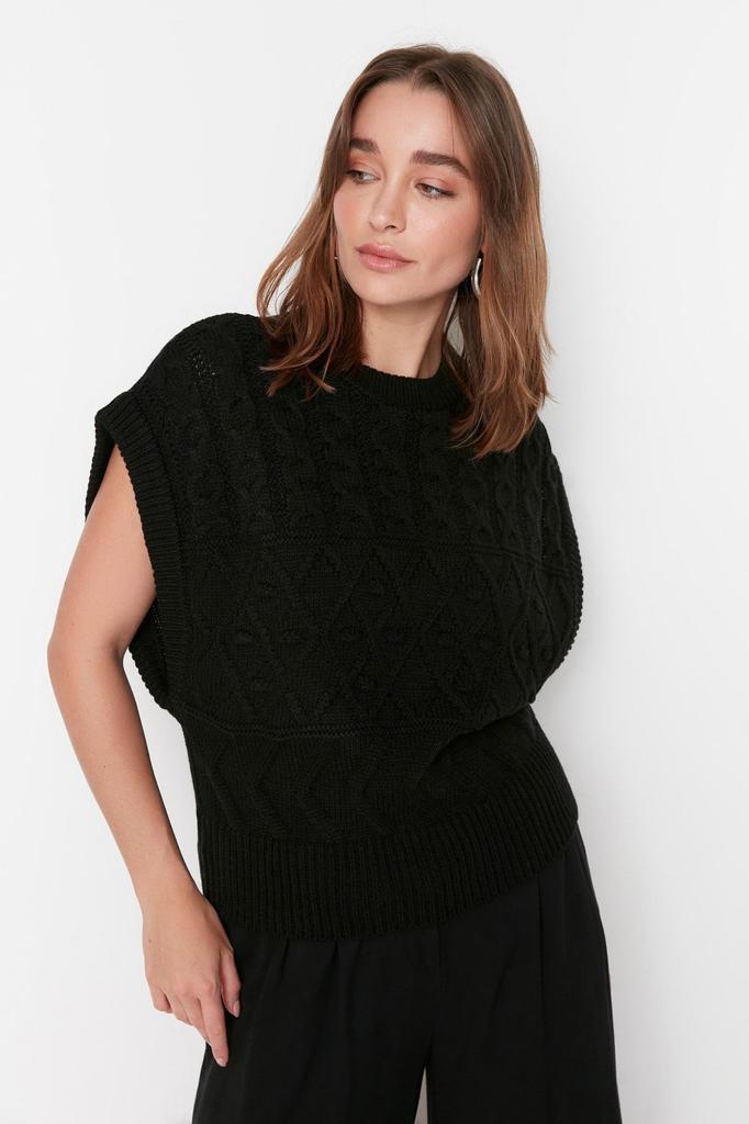 Женский модный стильный свитер с каменным узором и круглым вырезом, трикотажный свитер