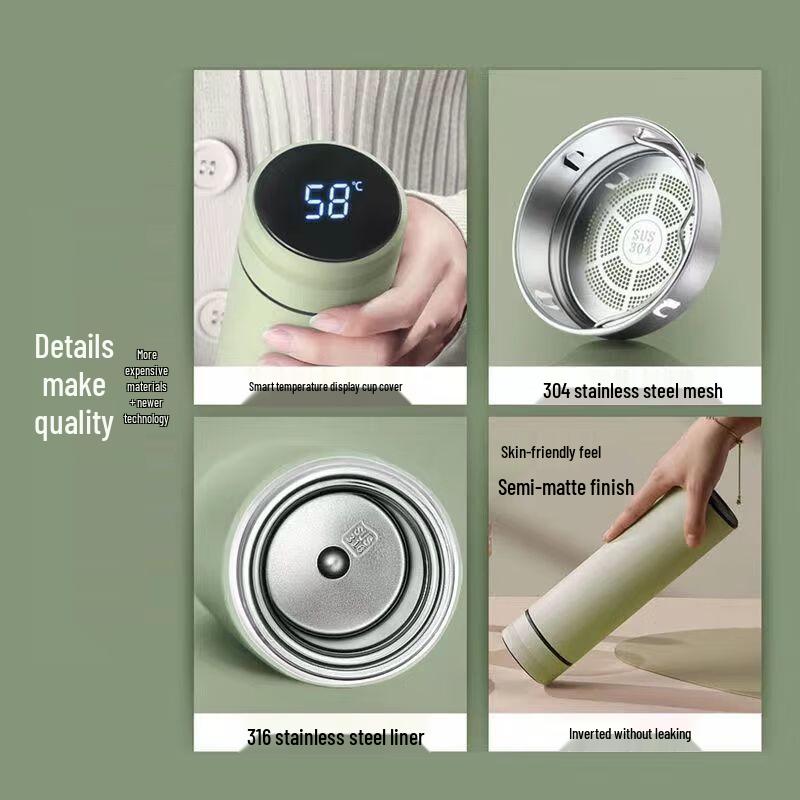 Smart LED Display Stainless Steel Insulated Bottle