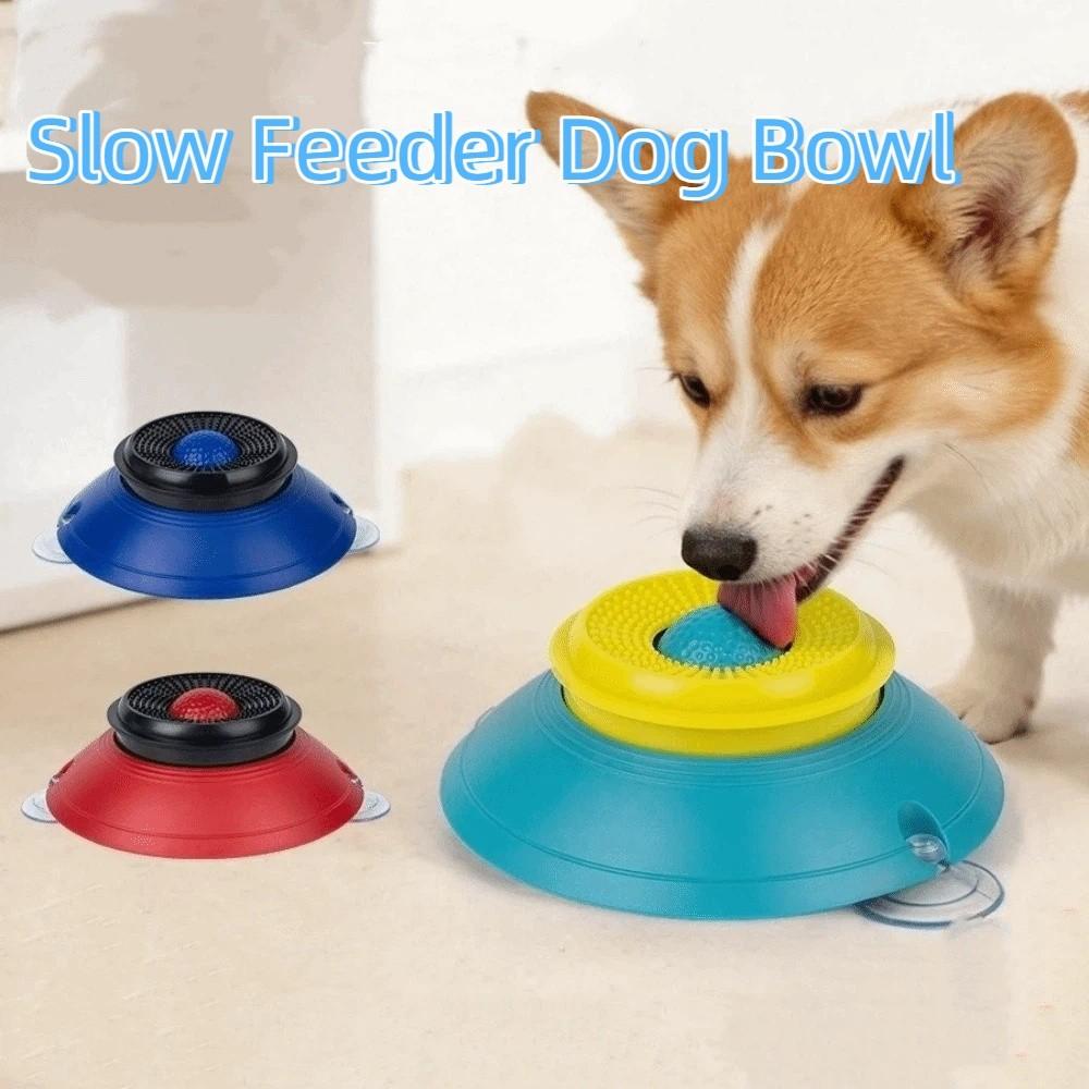 Anti-Choking Dog Licking Bowl Food-Grade Non-Slip Base Liquid Slow Bowls with Rolling Ball Massage Dot Cat Treat Bowl