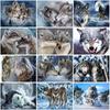 Wolf DIY 5D Diamond Painting Cross Stitch Kit Full Round Resin Animal Diamond Embroidery Wolves Mosaic Rhinestone Home Decor
