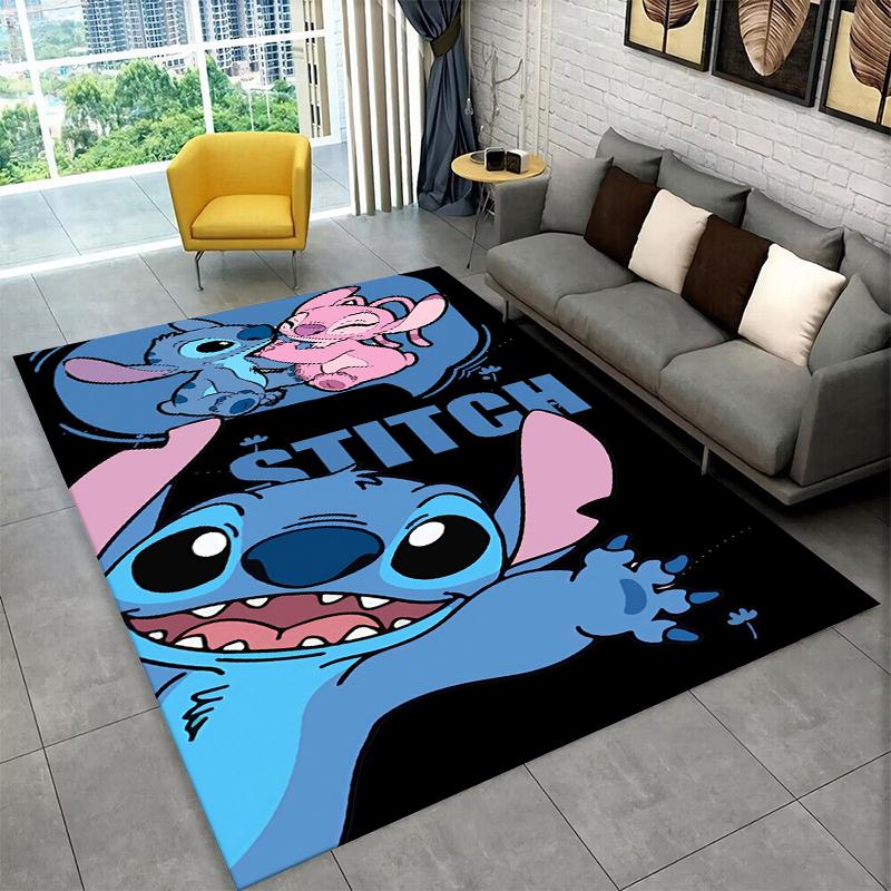 Cute S-Stitch Cartoon Non-Slip Area Rug for Living Room,Bedroom,Playroom,Soft Carpet Floor Mat Home Decor Rug Kids Room Gift