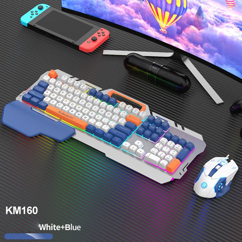 Игровая 108-клавишная проводная клавиатура и мышь, костюм с RGB-лампой для атмосферы, настольный компьютер, ноутбук, компьютер для киберспорта, игровой механический