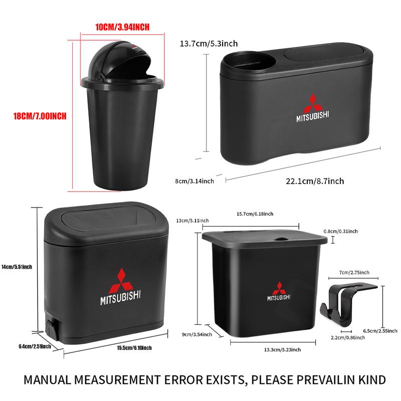 nlvc3 Car Trash Can Side Door Drink Holder Seat Back Hanging Trash Storage Bin For Mitsubishi Ralliart Space Star Cross Eclipse Lancer