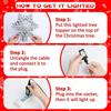 LED Christmas Tree Topper with Rotating Snowflake, Silver Snow Projector Night Light, for Indoor Outdoor Xmas Decor