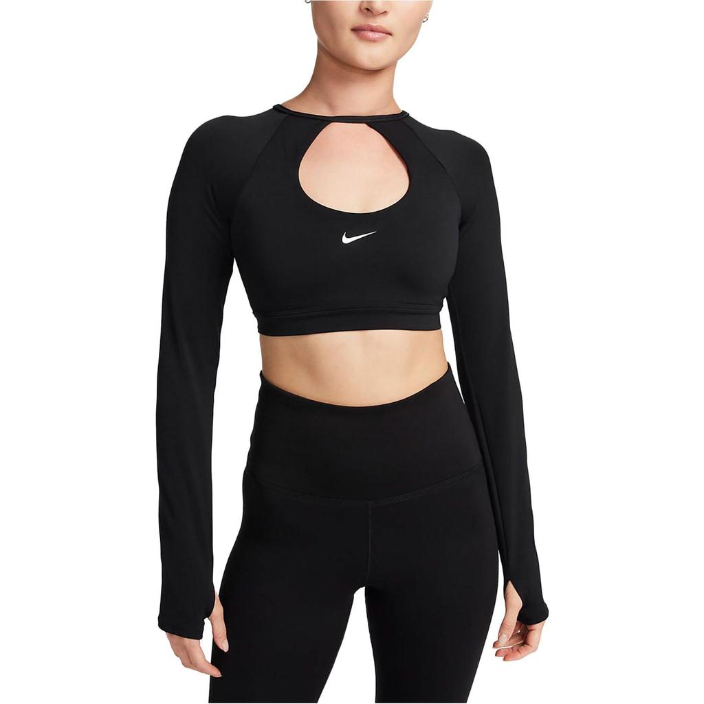 Nike Indy Solid Logo Quick-Dry Short Sleeve Fitness Top Women Tops Black FB4103-010