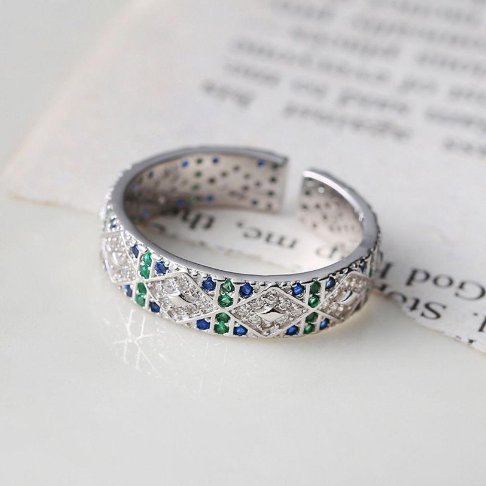 Новое женское серебряное бриллиантовое звездное легкое роскошное темпераментное открытое кольцо модный тренд ювелирный подарок J01714