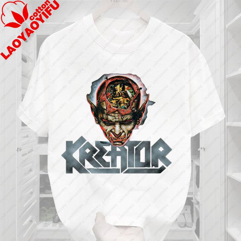 Kreator Футболка Винтажная Тяжелый Металл Группа Музыка Популярная Y2k Одежда Унисекс Женская Хард-рок Уличная Одежда Готика Классика С принтом Футболка Верх