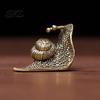 Tea Table Sculpture Vintage Bronze Snail Sculpture, Metal Animal Statue, Slow Living Desk Life Decor for Home Office Table, Garden Yard Ornament Gift