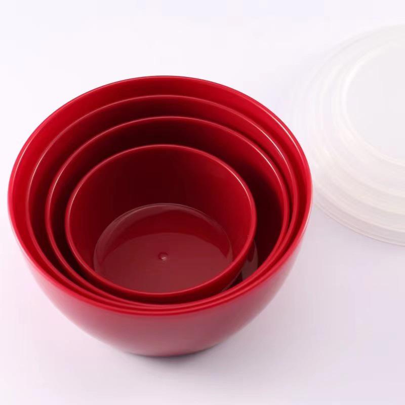 Four-Piece Fresh-Keeping Bowl Set with Lids - Round Storage for Fruits & Vegetables, Ideal for Picnics