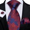 Flower Ties for Men Silk Necktie Set with Handkerchief Cufflink Wedding Business Tie for Men