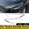 For Toyota Corolla Cross XG10 2021 2022 2023 Hybrid ABS Car Front Head Light Headlight Lamp Cover Trim Molding Frame Stickers