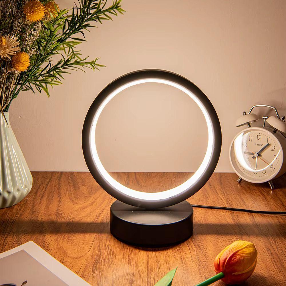 Modern LED Circular Ring Table Lamp Simple Reading Light Light Fixture Night Light Desk